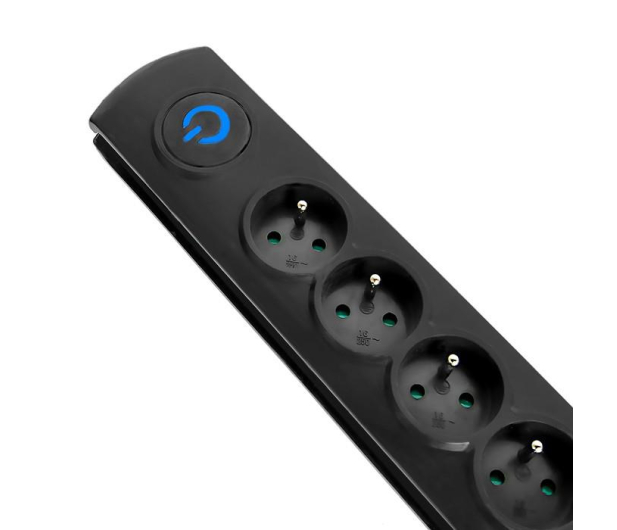 QOLTEC antyprzepięciowa - 6 gniazd, 3m, czarna - 342264 - zdjęcie 2